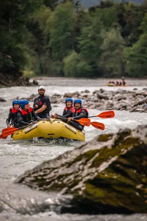 Rafting group on the Ötztaler Ache river