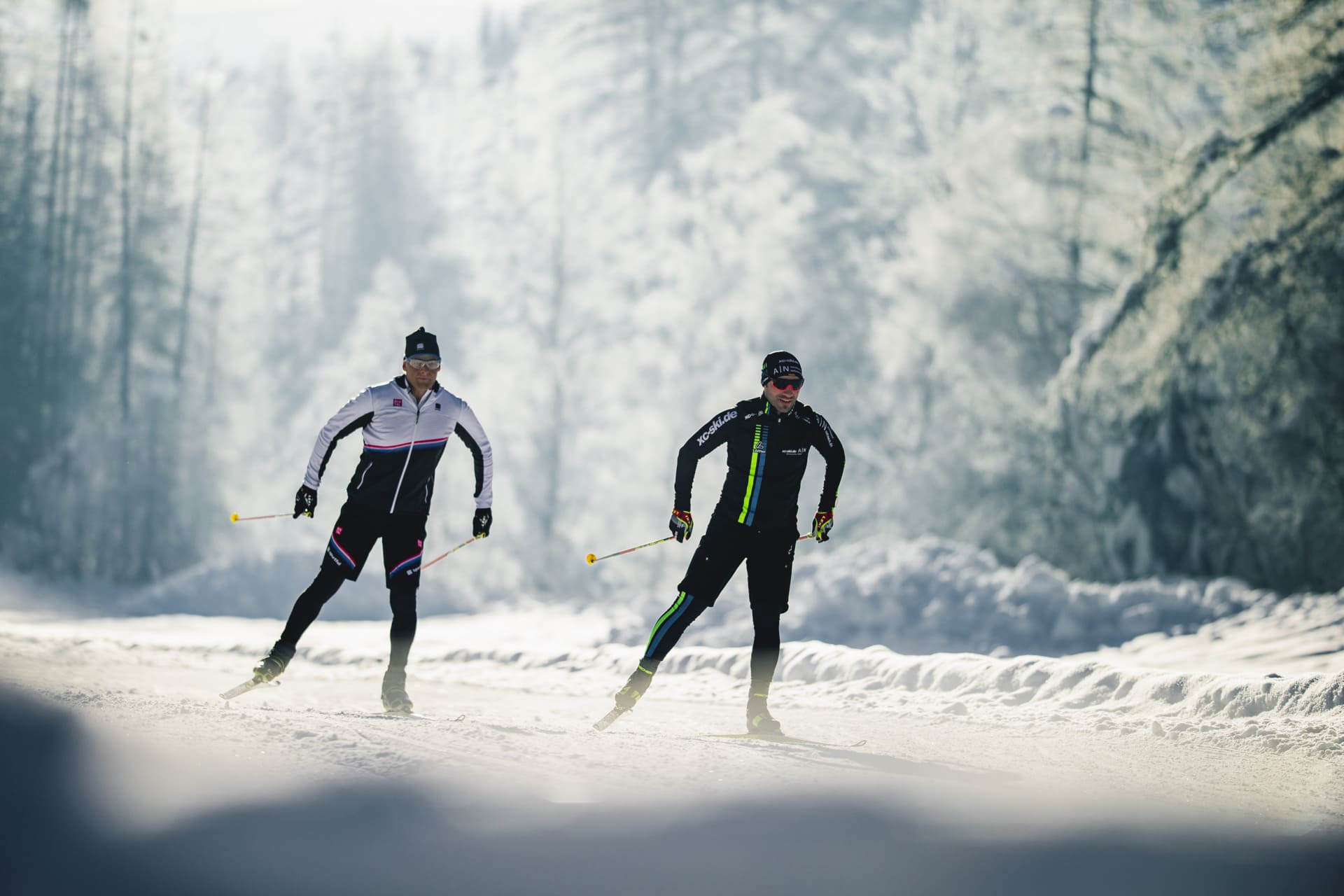 Cross-country skiing in the snowy Ötztal
